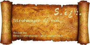 Strohmayer Áron névjegykártya