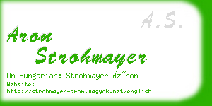 aron strohmayer business card